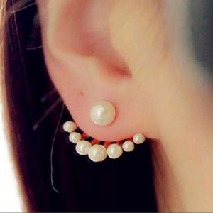 Delicate Little Pearl Jacket Earrings